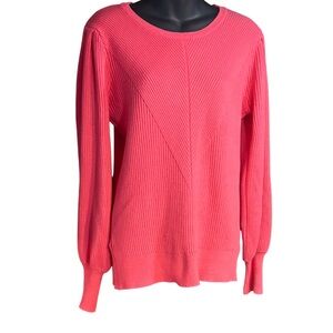 &merci Coral Ribbed Sweater medium